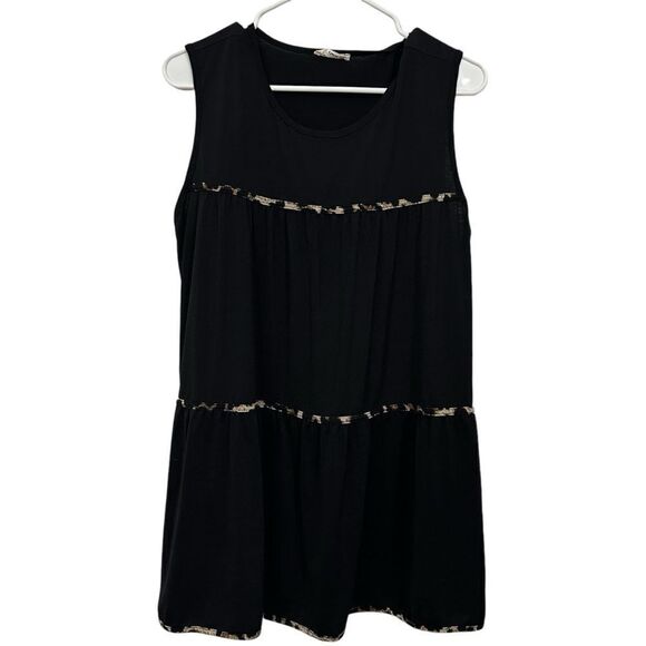 Chic Soul‎ Tiered Leopard Trim 2X Swing Tank - Picture 1 of 5
